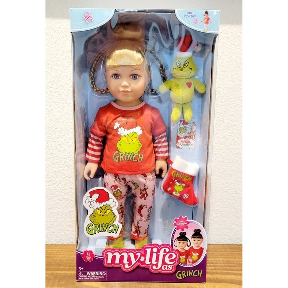 My Life As The Grinch Blonde 18" Doll Pajamas Slippers Christmas Cindy Lou Who - Picture 1 of 16